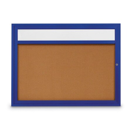 United Visual Products Slim Enclosed Corkboard, 30"x36", Bronze Alum Frame/Keylime UVEB3036-BRONZE-KEYLIME